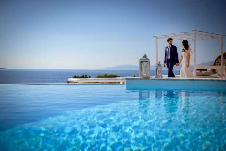 Elegant Sunset Wedding In Mykonos Private Villa Mykonos 1459