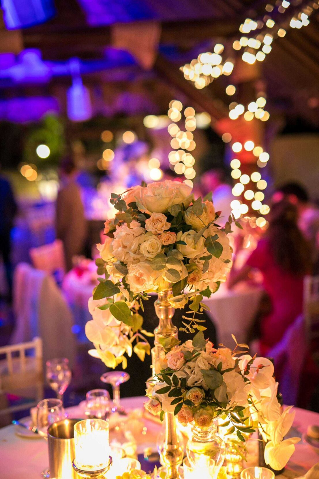 Luxury White and Gold Santorini Sunset Wedding